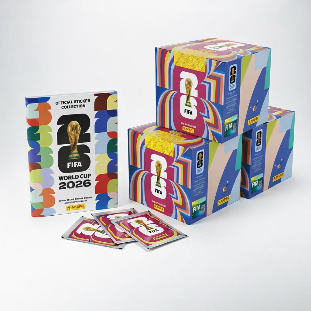 Álbum Copa 2026 com pacotes de figurinhas